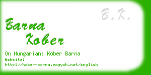 barna kober business card